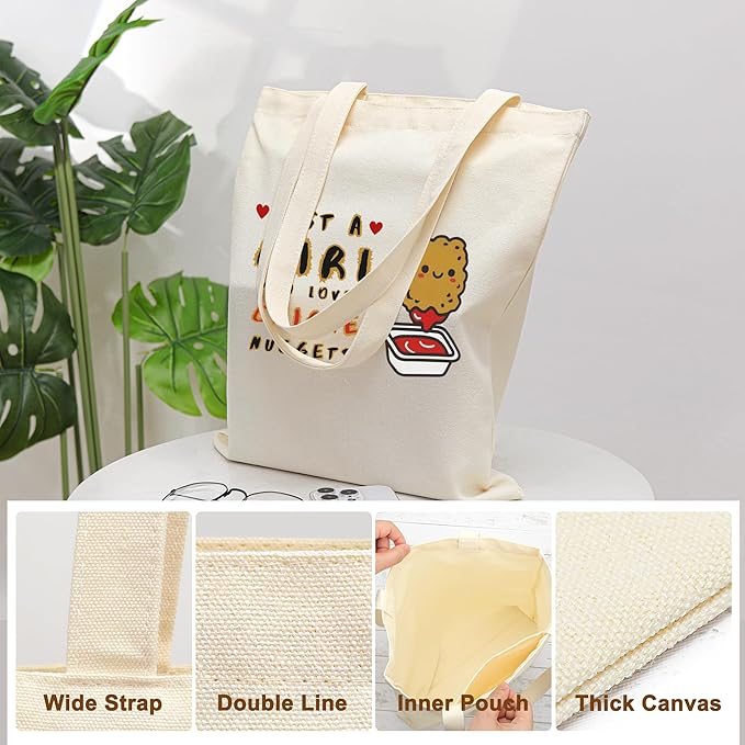 Tote Bag for Women, Canvas Tote Bag with Pockets,Canvas Shopping Bags,Reusable Grocery Bags