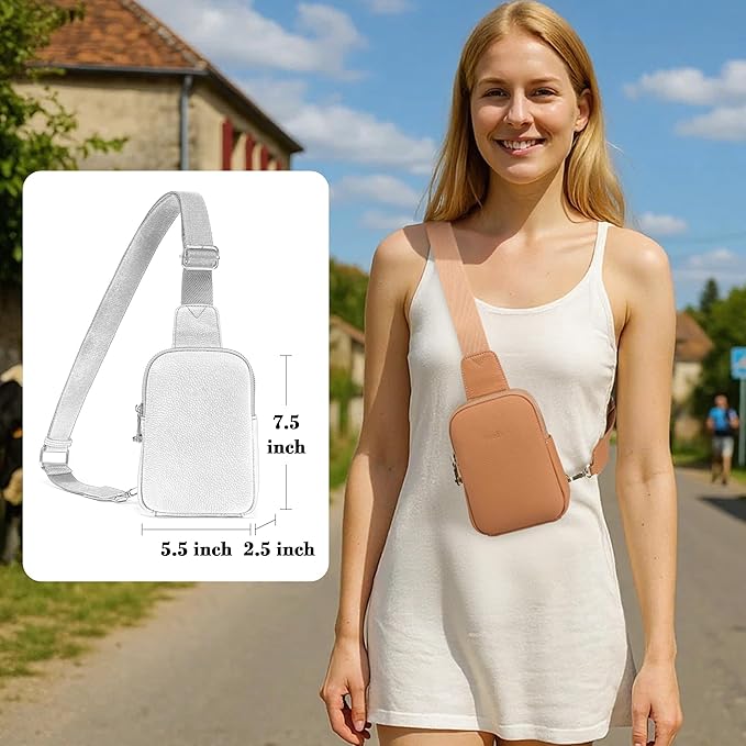 INICAT Travel Small Sling Bag Leather Crossbody Bags for Women Fanny Packs Cross Body Bag for Woman Cross Body Purses