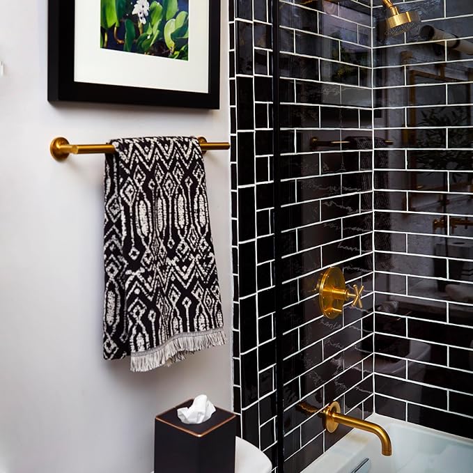 SKL Home Nador 2 Bath, 2 Hand Towel Set, Black