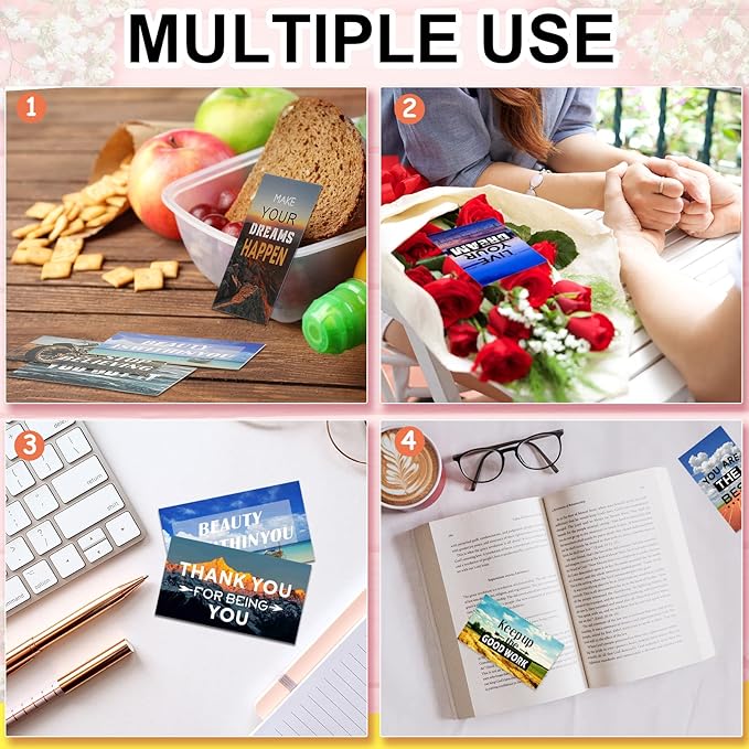 Outus 120 Pcs Motivational Encouragement Quote Cards, Inspirational Kindness Appreciation Gratitude Business Cards, Mini Note Cards for Students, 30 Styles, Landscape