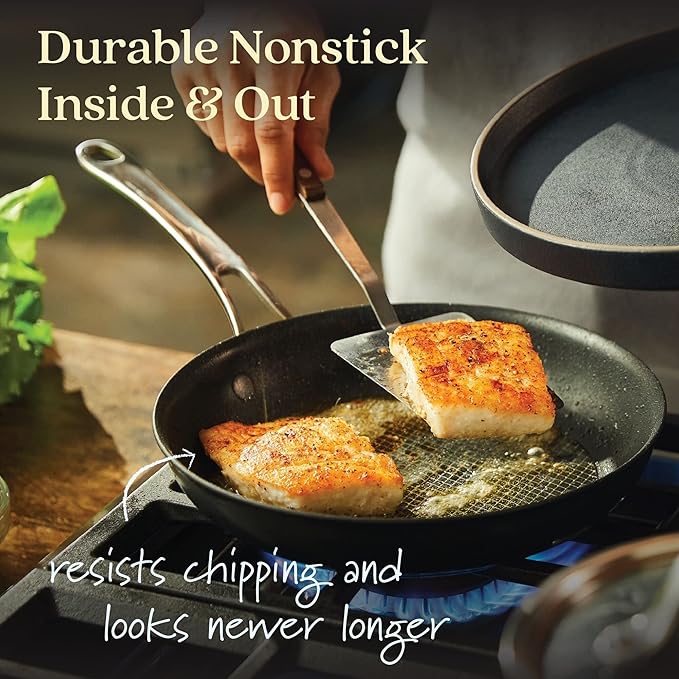 Anolon X Hybrid Nonstick Induction Saute Pan With Lid, 3.5 Quart - Charcoal Gray