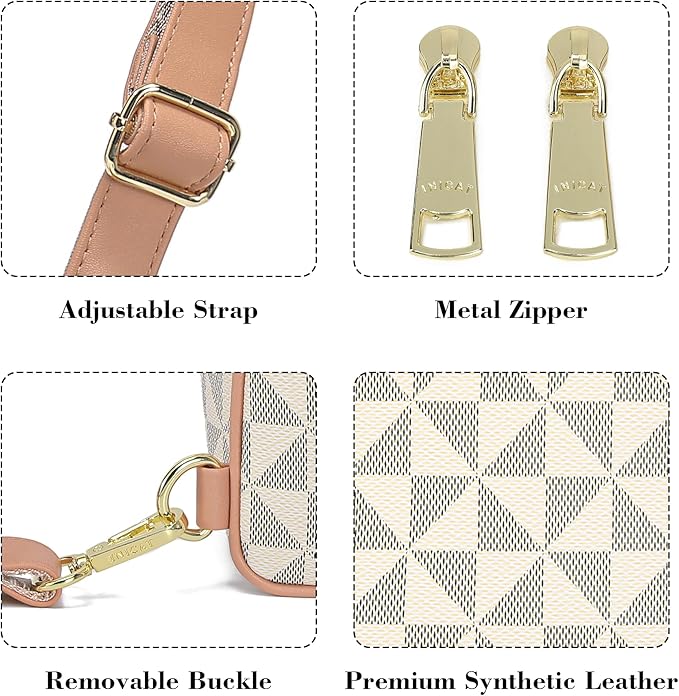 INICAT Travel Small Sling Bag Leather Crossbody Bags for Women Fanny Packs Cross Body Bag for Woman Cross Body Purses