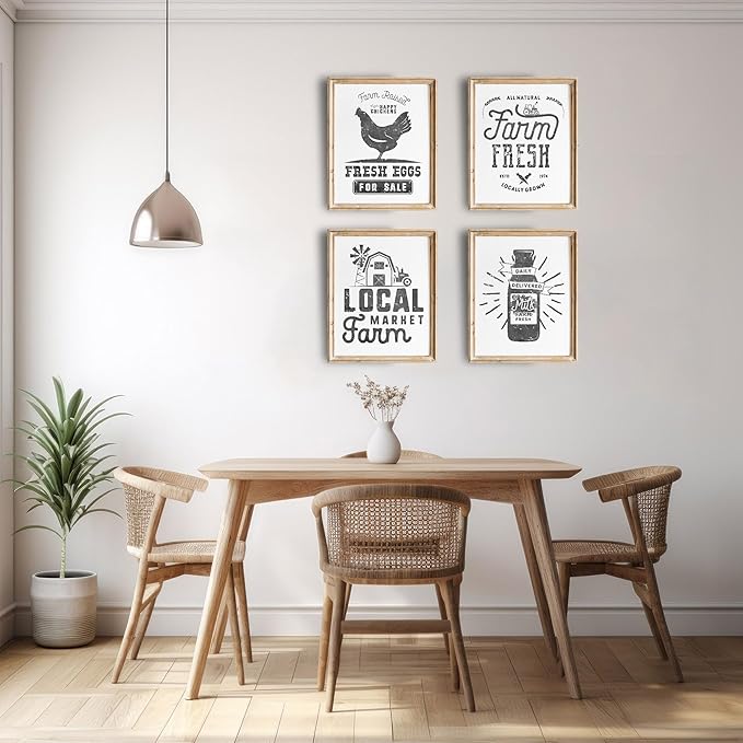 Farmhouse Decor - Kitchen Art Prints (Set of 4) - Unframed - 8x10s | Beautifully Designed Wall Art to Add a Cozy and Inviting Touch to Your Home | Living Room Décor | Unique Wall Décor