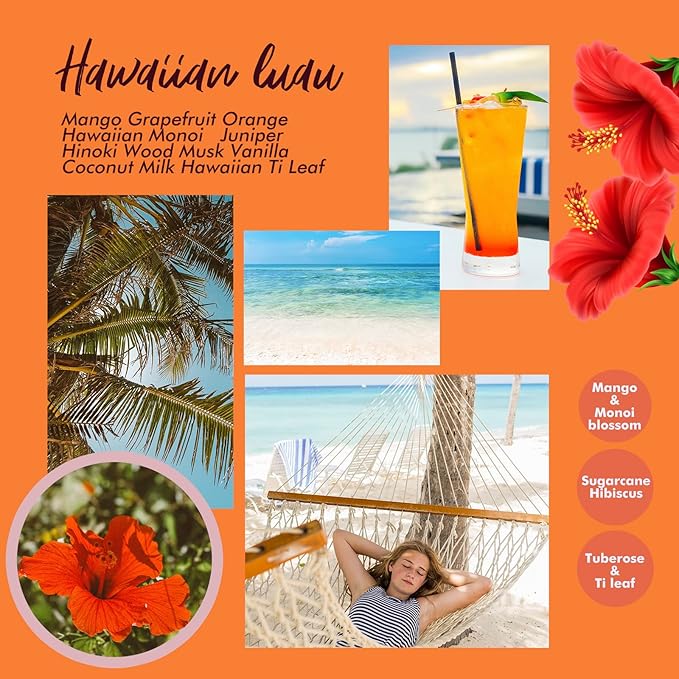 Fragrant Room Spray, Hawaiian Luau, 3 x 3.4 fl oz, Air Fresheners Odor Eliminator for Home, Bathroom, Concentrated Room Spray