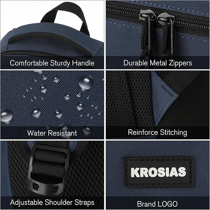 Backpack for Men and Women, School Backpack Teens Boys and Girls 15.6 Inch Laptop Bookbag with USB Charger for High School College Work Travel Business (Dark Blue)