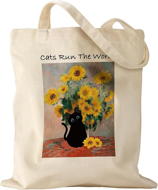 Canvas Tote Bag with Pocket - Aesthetic Cute Canvas Bag for Women Shoulder Totes for Shopping, Work, Gym