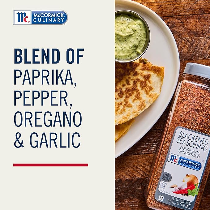 McCormick Culinary Seasoning, Blackened, Non GMO, No MSG added, For Quality Blackened Flavor in Culinary & Professional Kitchens, 23 oz