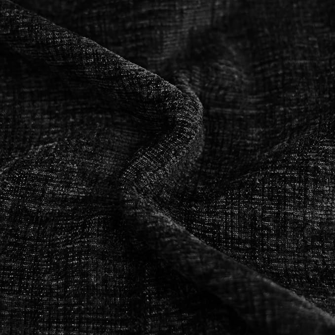 CaliTime Throw Pillow Covers Decorative 26 X 26 Inches Pack of 2 Cozy Chenille Cushion Cases for Couch Sofa Bed Living Room Home Black