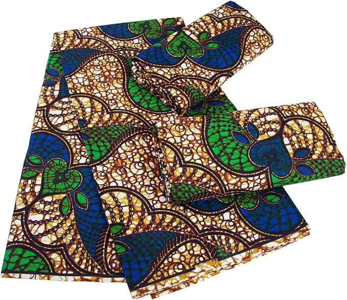 African Fabric 6 Yards Polyester Ankara Print Fabric for Sewing DIY Craft Projects Party Clothing M8