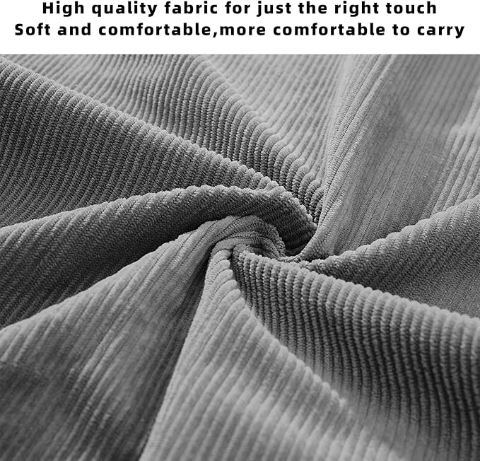 KALIDI Women Corduroy Tote Bag Zipper Casual Tote's Handbag Big Capacity Shoulder Bag with Pockets