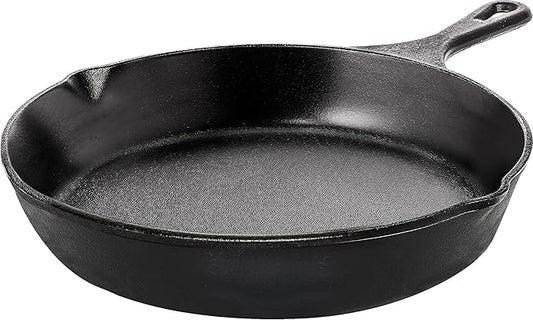 Utopia Kitchen Cast Iron Frying Pan 8 Inch, Cast Iron Chefs Pan, Pre Seasoned Skillet, Safe Grill Cookware for Indoor & Outdoor Use, Black