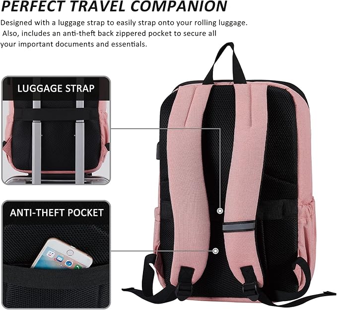 MAXTOP Deep Storage Laptop Backpack with USB Charging Port[Water Resistant] College Computer Bookbag Fits 16 Inch Laptop