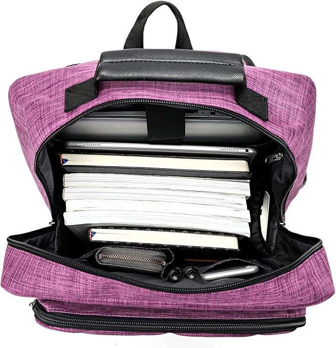 HFSX Laptop Backpack Women Men College Backpacks Bookbag Vintage Backpack Book Bag Fashion Back Pack Anti Theft Travel Backpacks with Charging Port fit 15.6 Inch Laptop