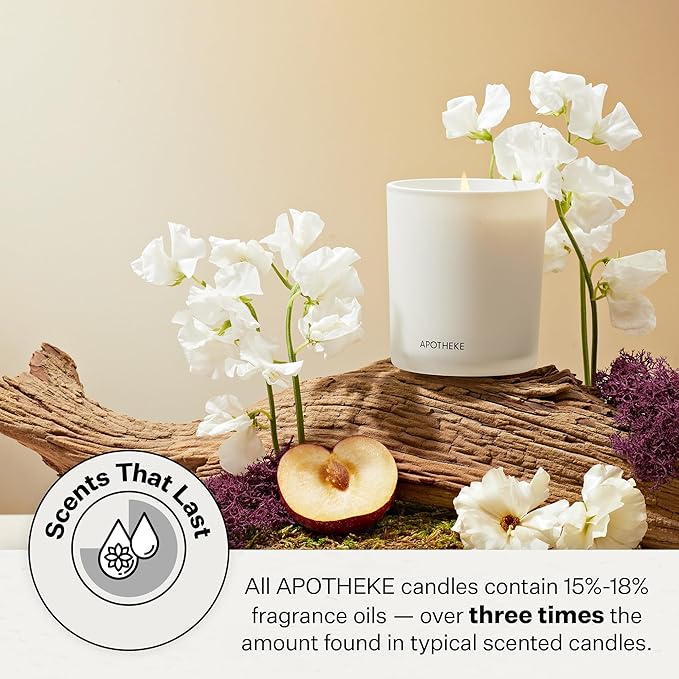 Apotheke 3-Wick Scented Candles for Home, Saffron Vanilla - 26 oz Soy Wax Jar Candle Gift for Women - Long-Lasting Fragrance with Perfume-Grade Essential Oils - Cardamom, Rose, Vanilla & Saffron