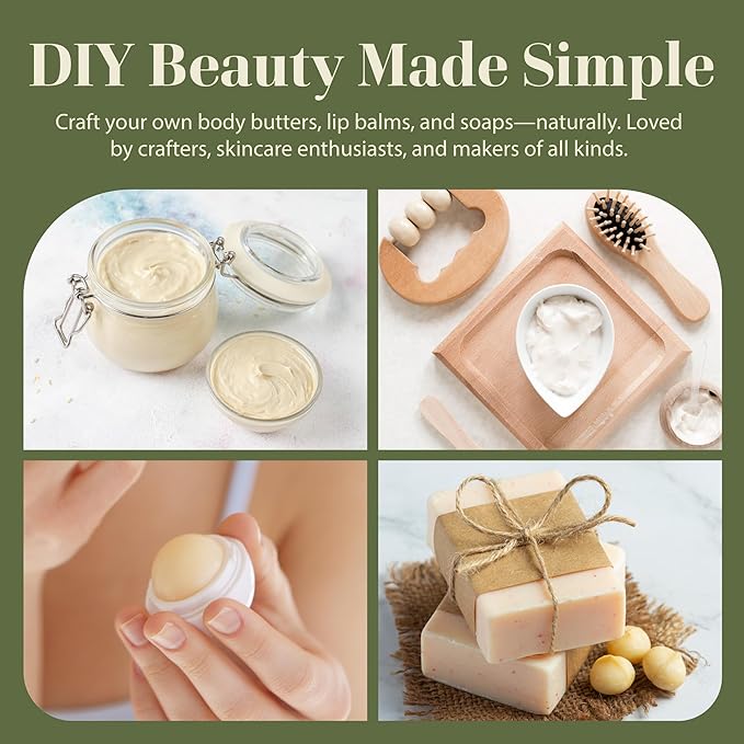 era of nature Organic Unrefined Raw African Ivory White Shea Butter 8oz - Moisturizing Raw Shea Butter Bar for Skin & Hair, DIY Lip Balm Base, Cream, Soap & Lotion Making Supplies Kit, Skincare