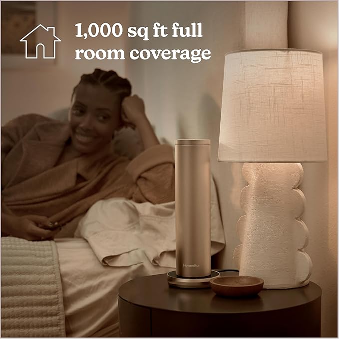 Homedics SereneScent Waterless Home Fragrance Diffuser, Use with Homedics SereneScent Oil (Sold Separately), Patented Air Diffusion Technology, Clean & Natural Fragrance, Enhances Mood, Champagne