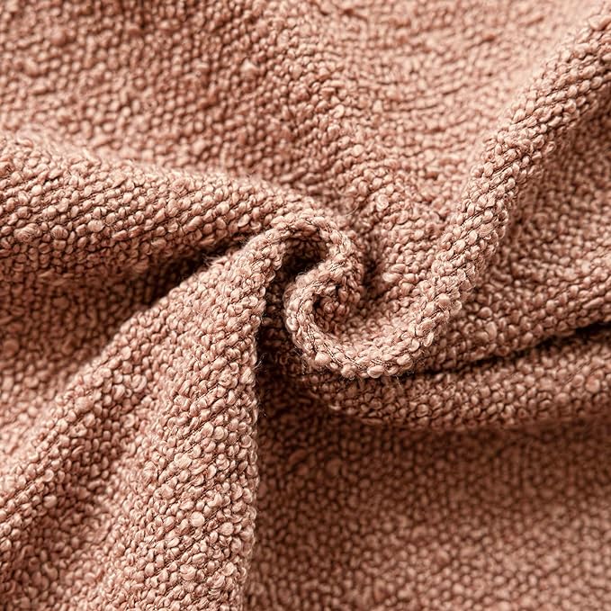 Foindtower Pack of 2 Textured Boucle Throw Pillow Covers Accent Solid Pillow Cases Cozy Soft Decorative Couch Cushion Case for Chair Sofa Bedroom Living Room Home Decor 20x20 Inch Dusty Orange Hazel