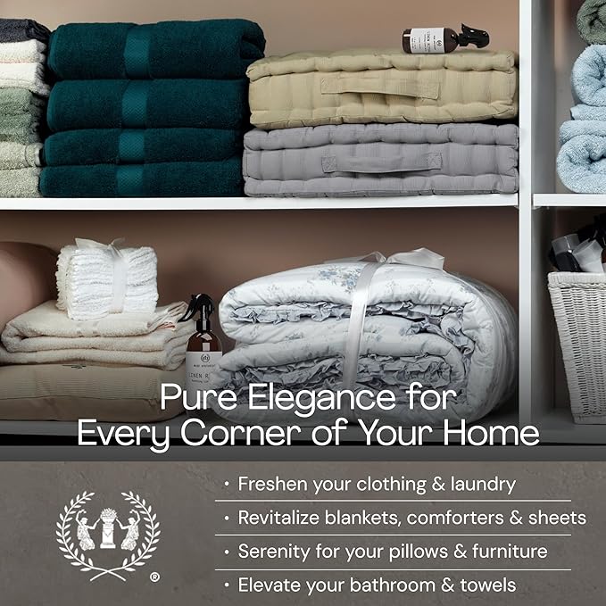 Muse Apothecary Linen Ritual - Aromatic, Soothing, and Relaxing Linen Mist, Laundry and Fabric Spray - Infused with Natural Aromatherapy Essential Oils - 4 oz, Amber Cashmere, 2 Pack