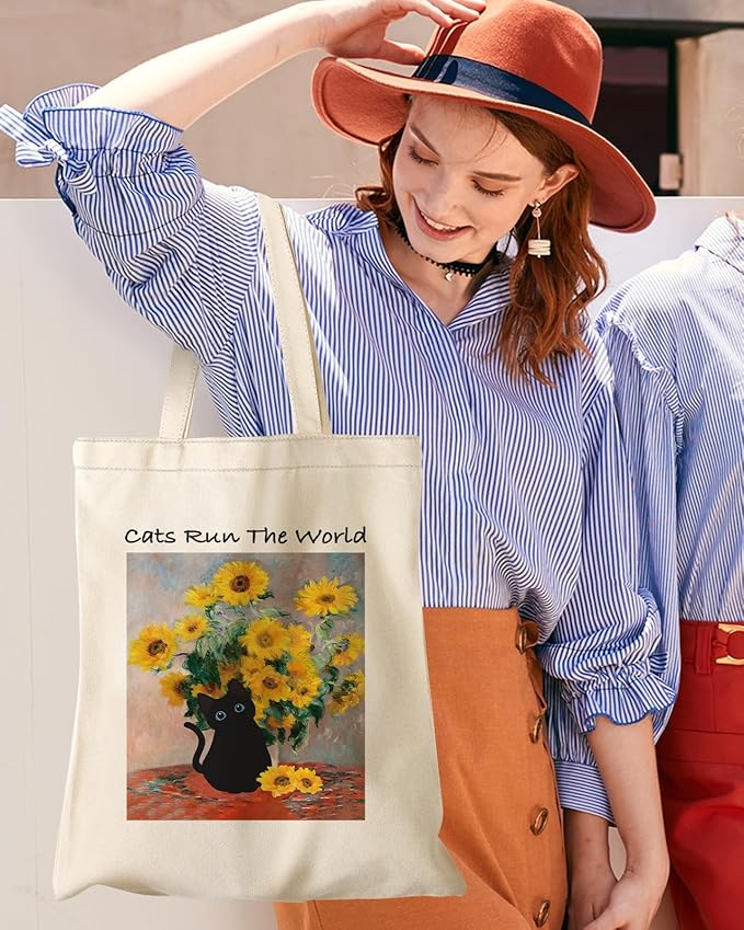 Canvas Tote Bag with Pocket - Aesthetic Cute Canvas Bag for Women Shoulder Totes for Shopping, Work, Gym