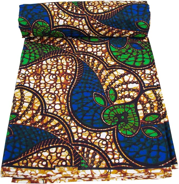 African Fabric 6 Yards Polyester Ankara Print Fabric for Sewing DIY Craft Projects Party Clothing M8