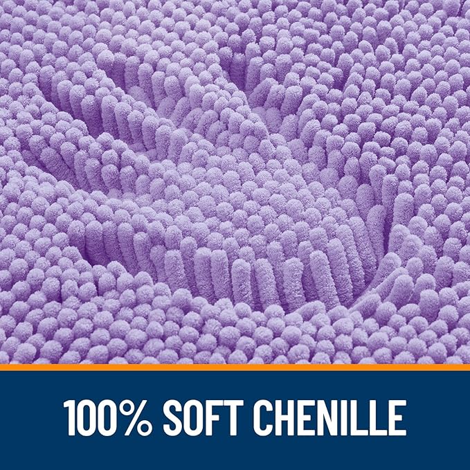 OLANLY Bathroom Rugs 24x16, Extra Soft Absorbent Chenille Bath Rugs, Rubber Backing Quick Dry, Machine Washable Bath Mats for Bathroom Floor, Tub and Shower, Home Decor Accessories, Lavender