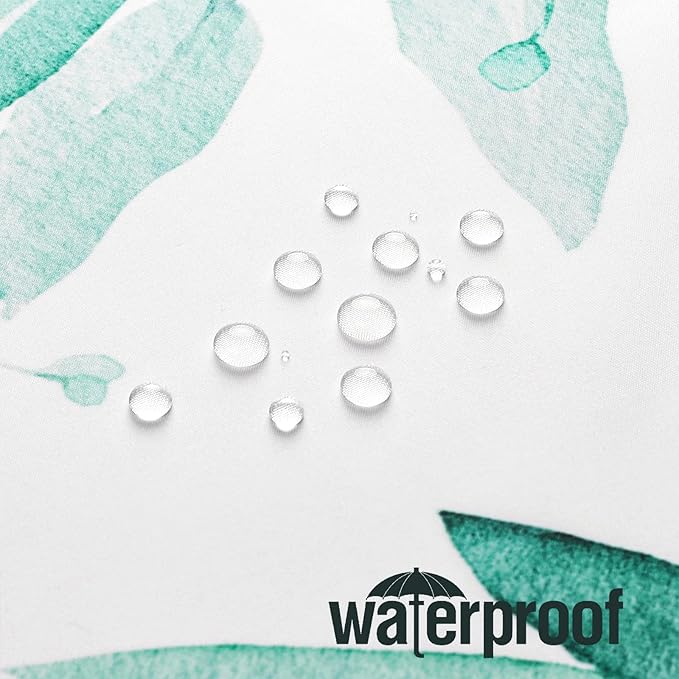 Gibelle Small Stall Shower Curtain 36 x 72, Narrow Teal Floral Shower Curtain for Bathroom, Watercolor Plant Eucalyptus Leaves Fabric Shower Curtain Set with Hooks