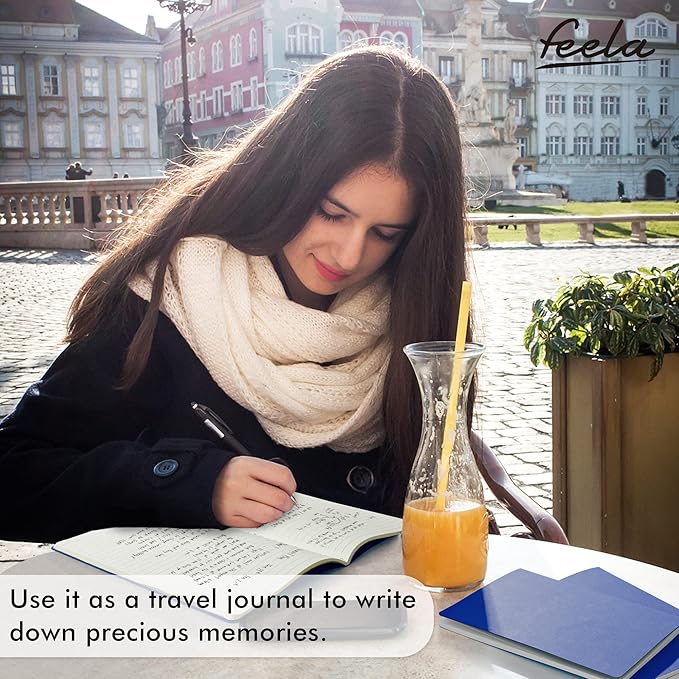 feela 36 Pack Soft Cover Journal Bulk, Lined Blank Travel Journal for Women Men Writing, Notebooks College Ruled for Work, Note Taking Notebook School Business Supplies, 8.2” x 5.5”, A5, Navy