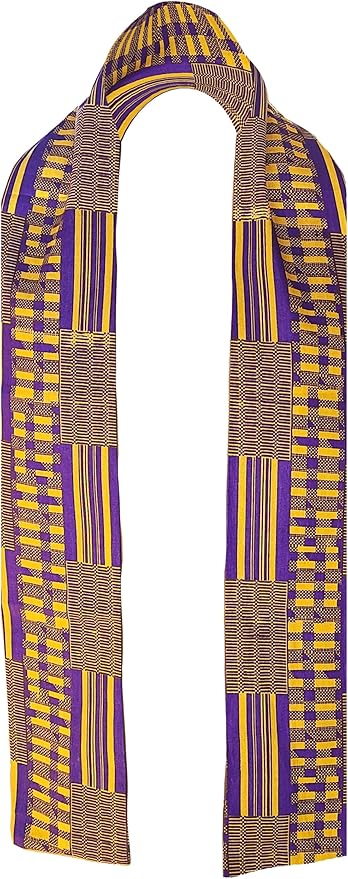 Dupsie's 1pc Kente African Print Graduation Stole, Made in Africa Black History, Festivals, Cultural, HBCU, Graduate, Schools