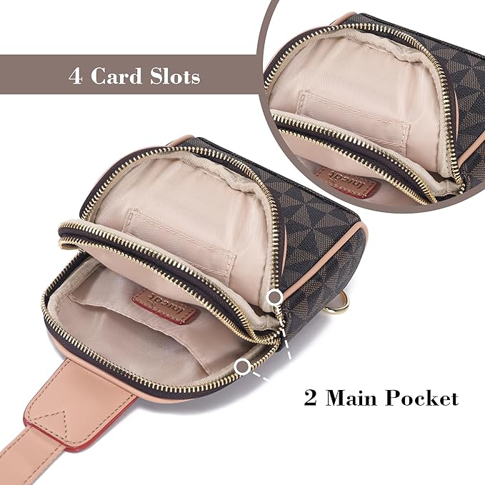 INICAT Travel Small Sling Bag Leather Crossbody Bags for Women Fanny Packs Cross Body Bag for Woman Cross Body Purses