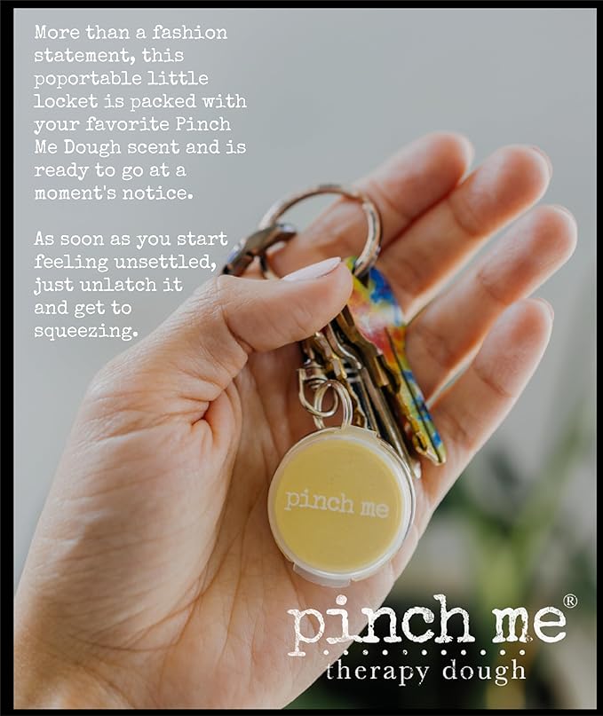 Pinch Me Therapy Dough Locket Combo - Holistic Aromatherapy Stress Relieving Putty – .3oz Clip-On Locket Scent + 3oz Dough Beach