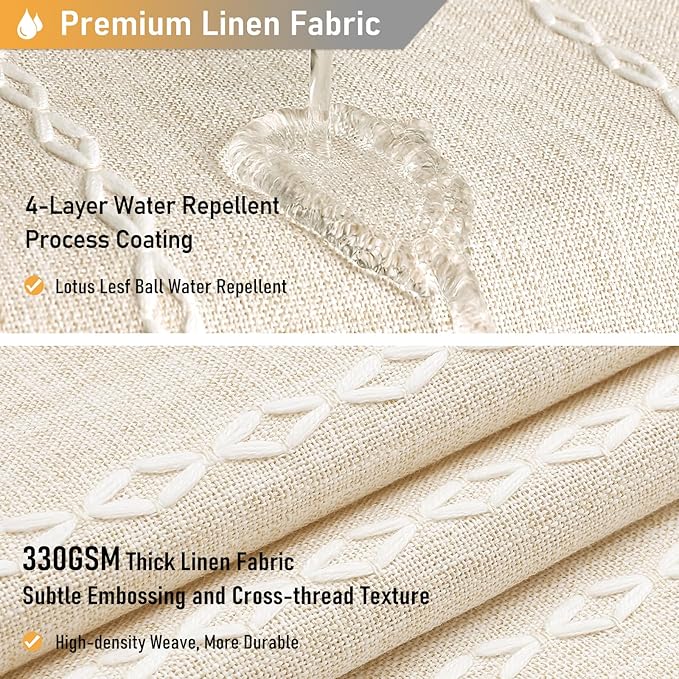 BTTN Boho Shower Stall Curtain - 36x72 Narrow Linen Ultra Thick Striped Tassel Fabric Shower Curtain Set with 6 Hooks, Half Modern Farmhouse Cottage Weighted Shower Curtains for Bathroom - Cream/Beige