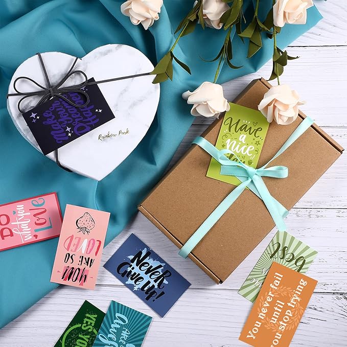 Outus 120 Pcs Motivational Encouragement Quote Cards Inspirational Kindness Appreciation Gratitude Business Cards Encouragement Mini Note Cards, 30 Styles, 3.5 x 2 Inch(Bright Style)