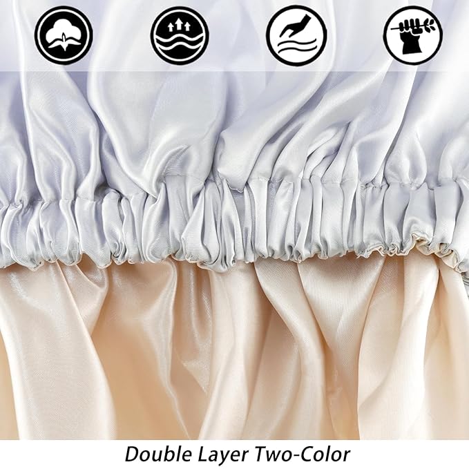 Satin Bonnet Silk Bonnet Hair Bonnet for Sleeping-Slouchy Beanie Hat Satin Sleep Cap for Women's Natural & Curly Hair(Grey)