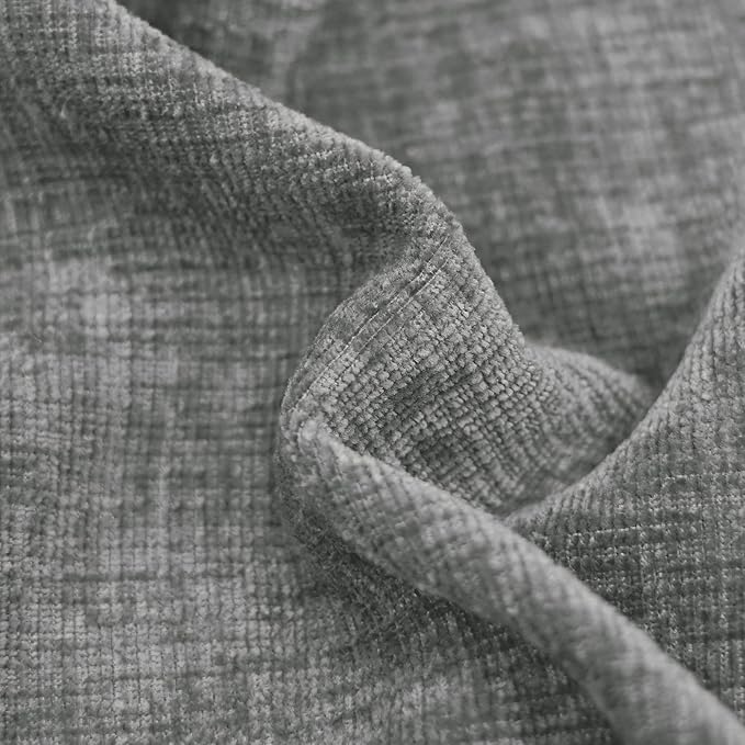 CaliTime Throw Pillow Covers Decorative 26 X 26 Inches Pack of 2 Cozy Chenille Cushion Cases for Couch Sofa Bed Living Room Home Medium Grey