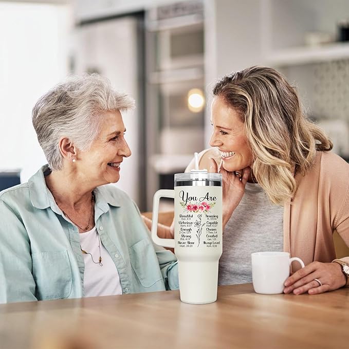 Christian Gifts for Women, Inspirational gifts for woman - Christian Birthday gifts for women friendship, Religious Gifts for Women - Christmas Birthday Woman 40Oz Tumbler with Handle for Girl, Female