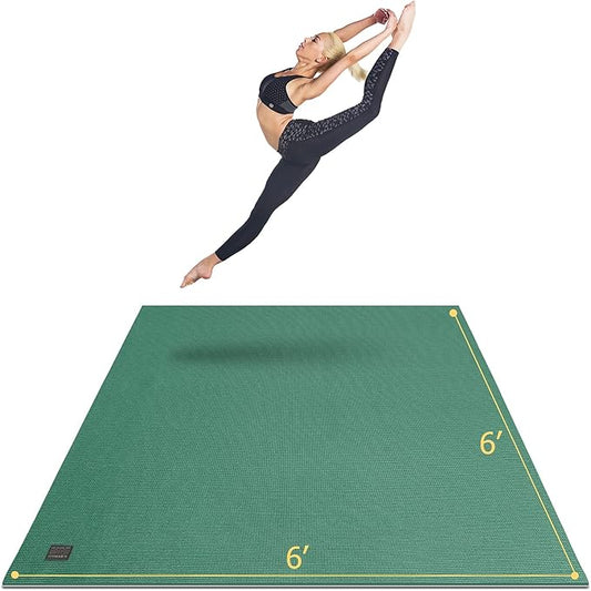 GXMMAT Large Yoga Mat 6'x4'/6'x6'/7'x5'(7mm/9mm), Extra Thick Workout Mats for Home Gym Flooring,Ultra Comfortable Non-Slip Quick Resilient Barefoot Wide Exercise Mat for Pilates,Stretching,Meditation
