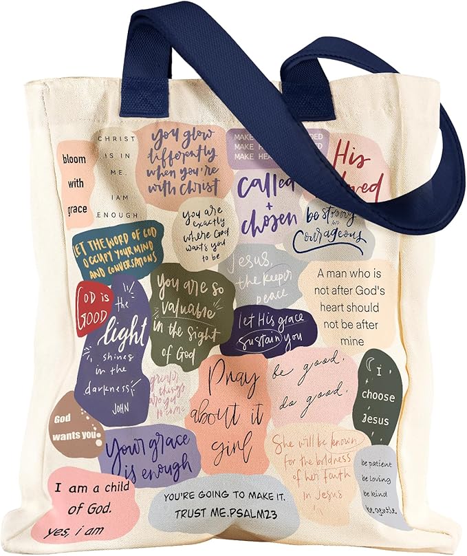 Aesthetic Heavy Canvas Tote Bag with Pocket for Women, Cloth Gusseted Totes Bag with Pattern for Shopping