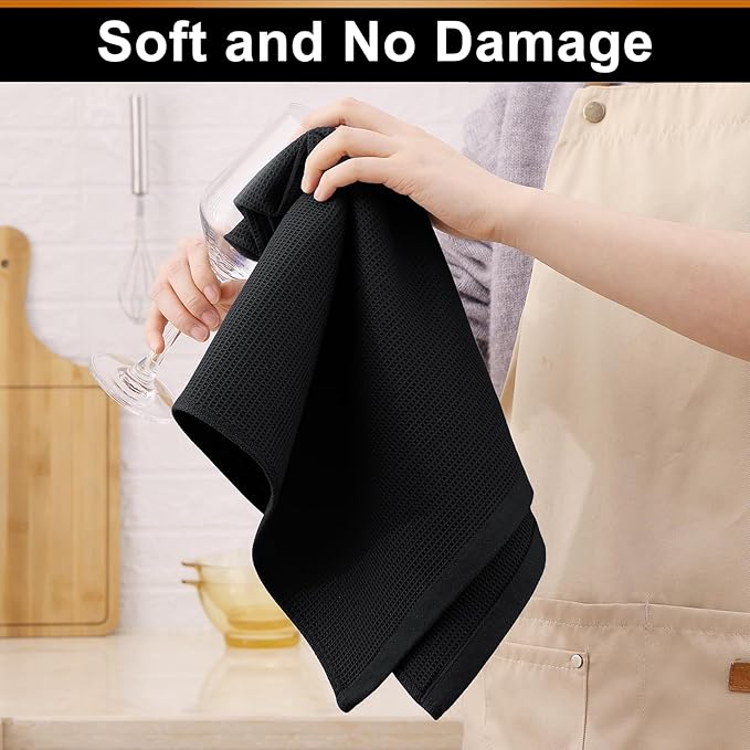 Homaxy 100% Cotton Waffle Weave Kitchen Towels - 8 Pack Soft and Absorbent Dish Towels - 16 x 26 Inches Quick Dry Hand Towels - Multiple Colour