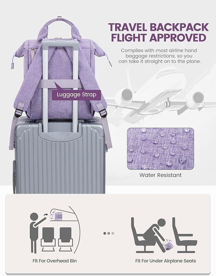 LOVEVOOK Backpack for Women, Teacher Bag Work Travel Backpack, Stylish College Laptop Backpack Purse, Business Computer Laptop Bag Nurse Bags, Casual Daypack, 17 Inch