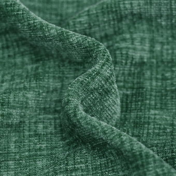 CaliTime Throw Pillow Covers Decorative 12 X 20 Inches Pack of 2 Cozy Chenille Cushion Cases for Couch Sofa Bed Living Room Home Dark Green