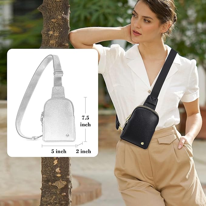 INICAT Travel Small Sling Bag Leather Crossbody Bags for Women Fanny Packs Cross Body Bag for Woman Cross Body Purses