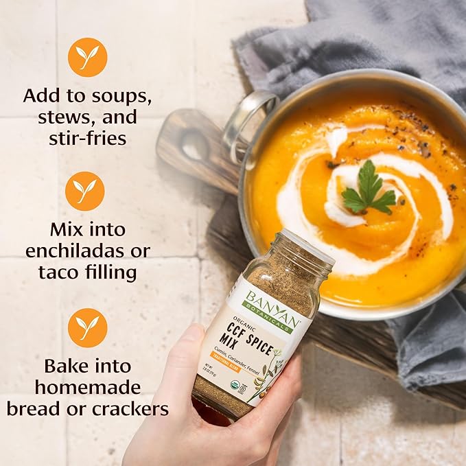 Banyan Botanicals CCF Spice Mix (Cumin, Coriander, Fennel)– Powder Blend of Organic Indian Spices for Cooking & Baking –Savory Spice Blend Inspired by CCF Tea 2.8 oz –Non-GMO Sustainably Sourced Vegan