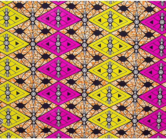African Fabric Kente Cloth by The Yard 6 Yards/Pieces Polyester African Ankara Print Wax Fabric A21