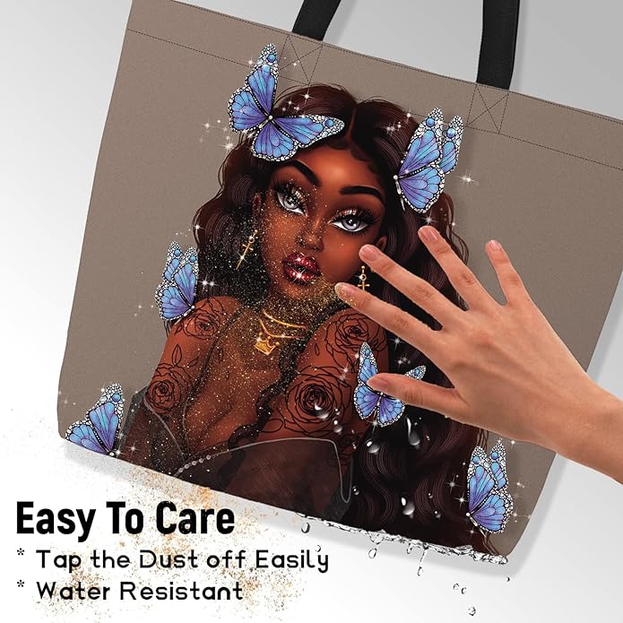 IAGM Women Tote Bags African American Woman Shoulder Bag Afro Black Girl Magic Satchel Handbags For Shopping,Work,Grocery,Gym