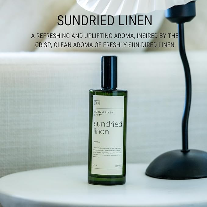 Craft & Kin Sundried Linen Room Spray for Bedding, 6.76 oz, Pillow Spray, Long-Lasting Room Freshener, Soothing Aroma Mist for Home & Washroom