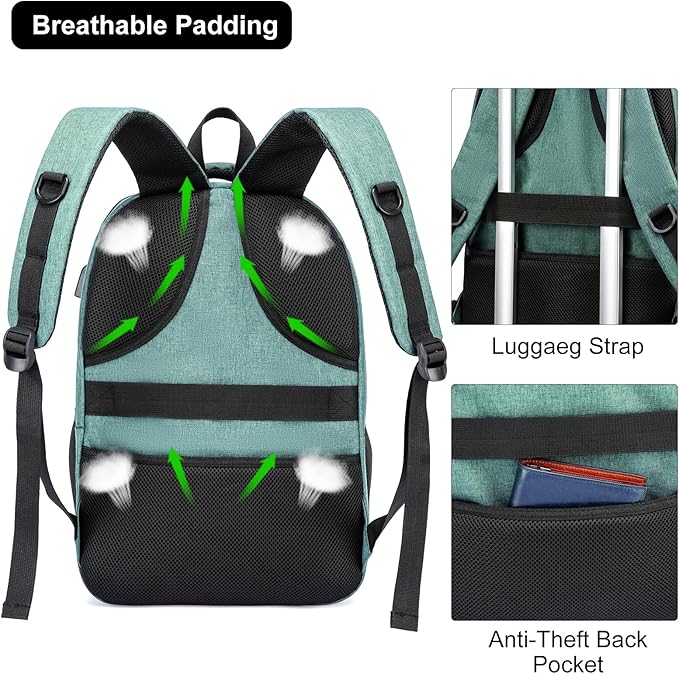 BIKROD Backpack for Girls Women, School Backpack for Teen Boys, Lightweight Casual High School Bookbag, Daily-use Travel Laptop Backpack with USB Charging Port Fits 15.6 Inch Notebook