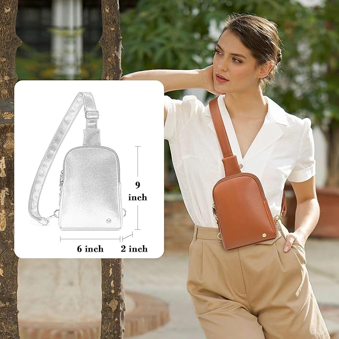 INICAT Travel Small Sling Bag Leather Crossbody Bags for Women Fanny Packs Cross Body Bag for Woman Cross Body Purses