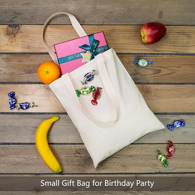 TOPDesign 20-Pack Economical 11.8"x13" Cotton Tote Bags, Lightweight Small Reusable Grocery Shopping Cloth Bags, Suitable for DIY, Advertising, Promotion, Gift, Activity