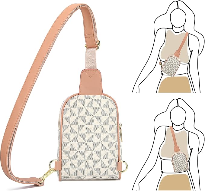 INICAT Travel Small Sling Bag Leather Crossbody Bags for Women Fanny Packs Cross Body Bag for Woman Cross Body Purses