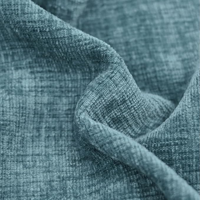 CaliTime Throw Pillow Covers Decorative 26 X 26 Inches Pack of 2 Cozy Chenille Cushion Cases for Couch Sofa Bed Living Room Home Smoke Blue